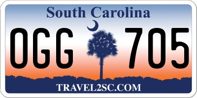 SC license plate OGG705