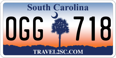 SC license plate OGG718