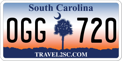 SC license plate OGG720