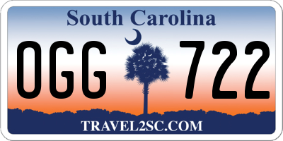 SC license plate OGG722