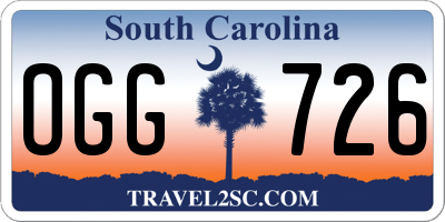 SC license plate OGG726