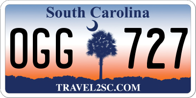SC license plate OGG727
