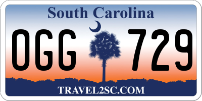 SC license plate OGG729