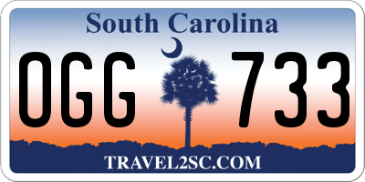 SC license plate OGG733