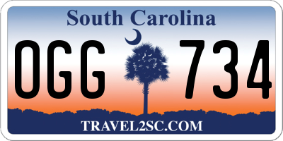 SC license plate OGG734
