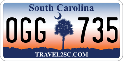 SC license plate OGG735