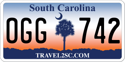 SC license plate OGG742