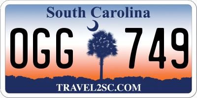 SC license plate OGG749