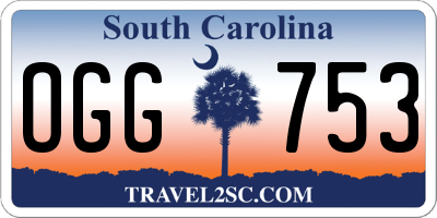 SC license plate OGG753
