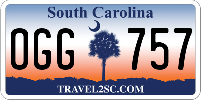 SC license plate OGG757