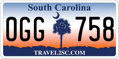 SC license plate OGG758