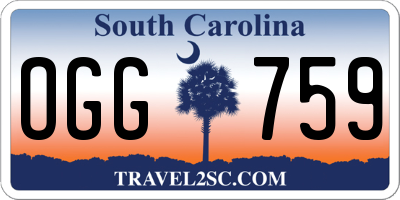 SC license plate OGG759
