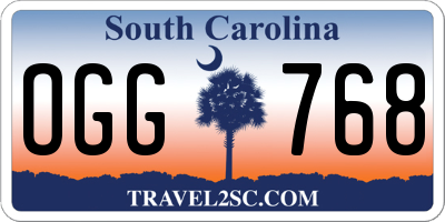 SC license plate OGG768
