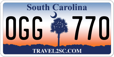 SC license plate OGG770
