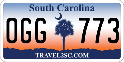 SC license plate OGG773