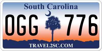 SC license plate OGG776