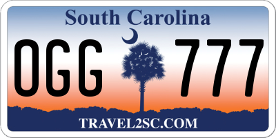 SC license plate OGG777