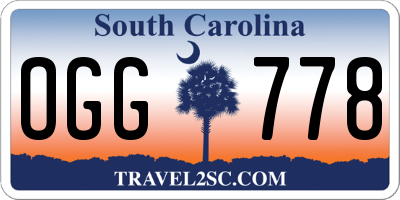 SC license plate OGG778