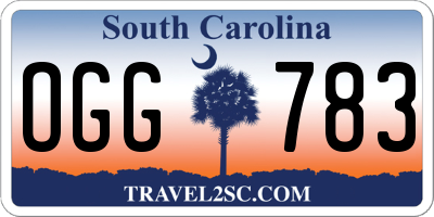 SC license plate OGG783
