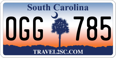 SC license plate OGG785