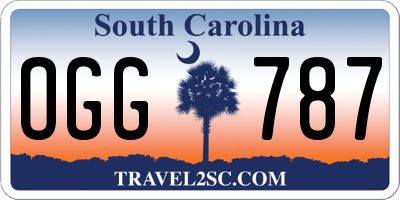 SC license plate OGG787