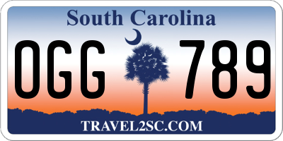 SC license plate OGG789