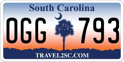 SC license plate OGG793