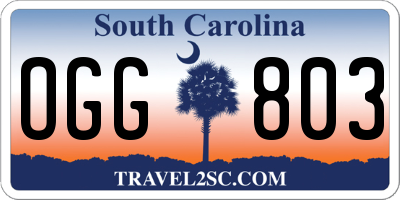 SC license plate OGG803