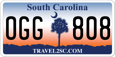 SC license plate OGG808