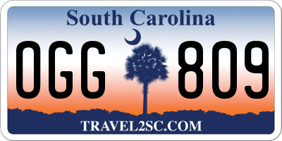 SC license plate OGG809