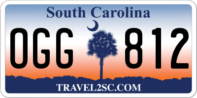 SC license plate OGG812