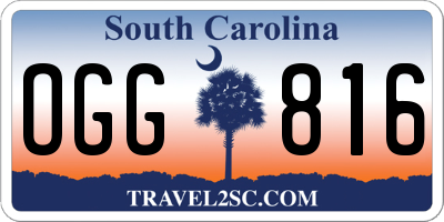 SC license plate OGG816