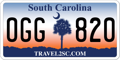 SC license plate OGG820
