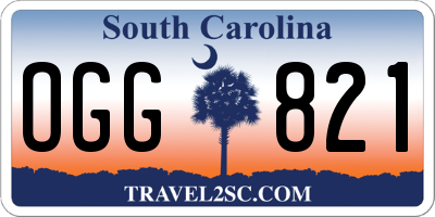 SC license plate OGG821