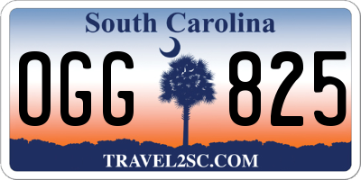 SC license plate OGG825