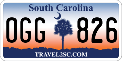 SC license plate OGG826
