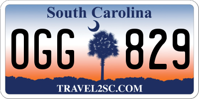 SC license plate OGG829
