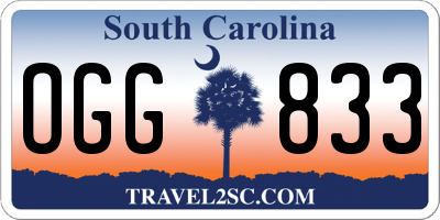 SC license plate OGG833