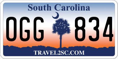 SC license plate OGG834