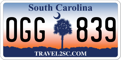 SC license plate OGG839