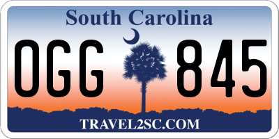 SC license plate OGG845