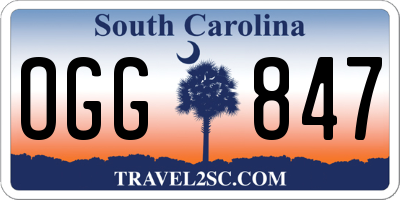 SC license plate OGG847