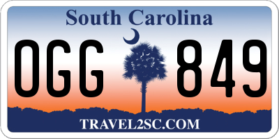 SC license plate OGG849