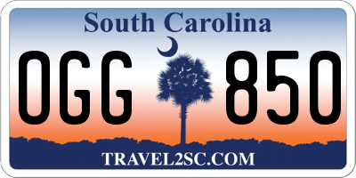 SC license plate OGG850