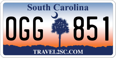 SC license plate OGG851
