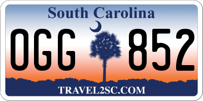 SC license plate OGG852