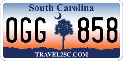 SC license plate OGG858