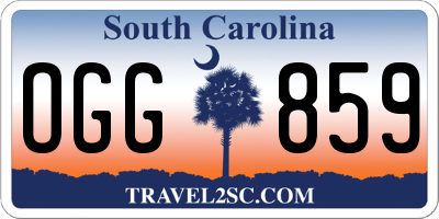 SC license plate OGG859