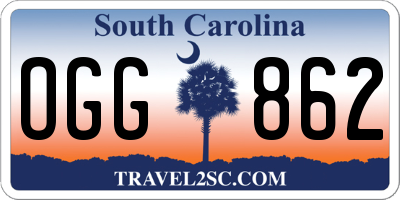 SC license plate OGG862