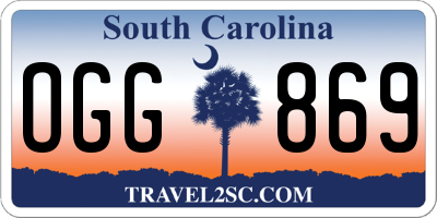 SC license plate OGG869